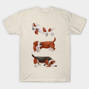 Cute Basset Hound. Funny dogs. T-Shirt